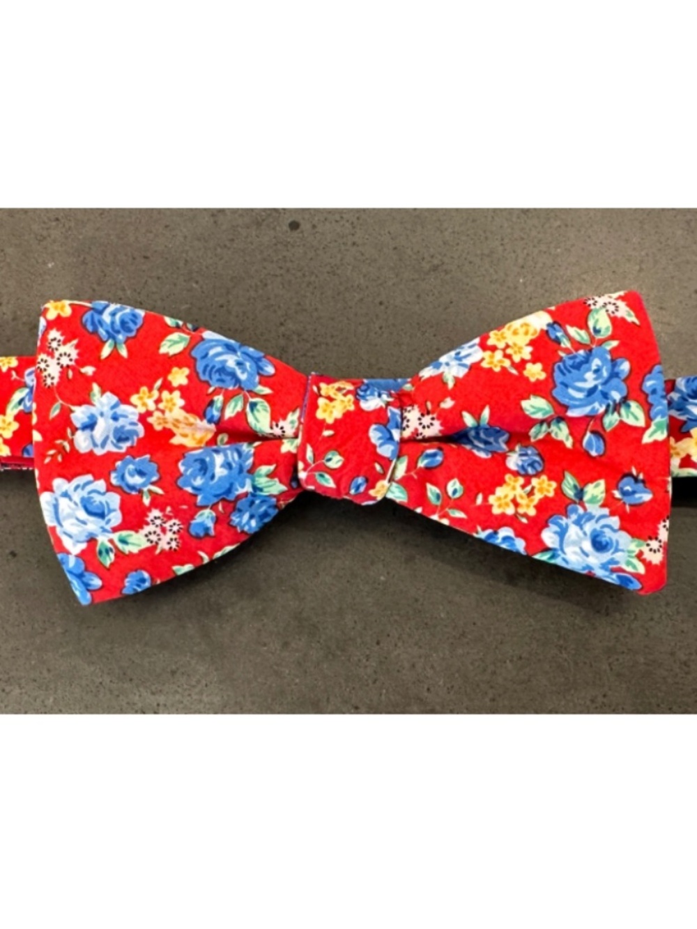 Chaps Bow Tie Red Blue Yellow Floral 2" Wide Pre Tied Adjustable Polyester